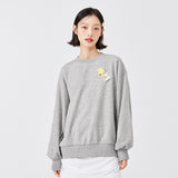 Wjczt Sweatshirt Women Oversize Flower Casual Spring New Personality Girly Pullover Drop-Shoulder Fashion