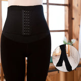 Wjczt Winter Breasted Leggings Fake Translucent Elastic High Waist Tight Leggins Waist Trainer Plus Velvet Warm Women Leggings