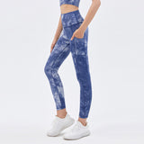 Wjczt Sexy Printed Leggings For Women Sports Legging with Pockets Leopard GYM Leggins Woman Running Pants Fitness Workout Legins