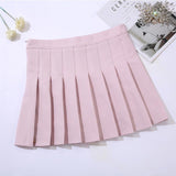 Wjczt Korean Style Plaid Skirts Women Summer Elegant High Waist a Line Pleated Skirt Kawaii Girls Dance Mini Skirts for Teenagers