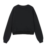 Wjczt 2024 Autumn Winter Cropped Sweatshirt Women Batwing Long Sleeve Pullover Top Female O Neck Fleece Hoodies Sudaderas