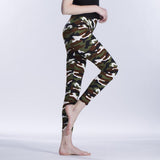 Wjczt Camouflage Womens for Leggins Graffiti Style Slim Stretch Trouser Army Green Leggings Deportes Pants K085