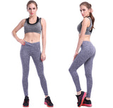 Wjczt Women Fitness Leggings Workout Push Up Leggings Sports Jegging Feamle Sexy V-Waist Legging Women