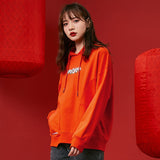 Wjczt Sweatshirt Women Loose Korean Style Hoodies 2021 New Year Pattern Oversize Spring Bf Lazy Wind Tops