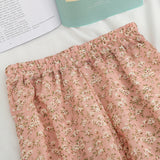 Wjczt Summer Long Skirts for Women Boho Elegant Floral Print Pleated A Line Skirt Korean Harajuku Chic Simple Midi Chiffon Skirts