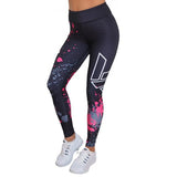 Wjczt Sport Leggings Women Gym Pants Workout Fitness Clothing Jogging Running Pants Gym Tights Stretch Print Sportswear Leggins