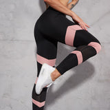 Wjczt Leggings Women High Waist Mesh Patchwork Sports Leggings Stretch Gym Woman Fitness Leggins Running Pants