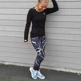 Wjczt Sport Leggings Women Gym Pants Workout Fitness Clothing Jogging Running Pants Gym Tights Stretch Print Sportswear Leggins