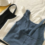 Wjczt Causal Tank Top Solid Women's Tops Korean Version Summer Sleeveless Vest Prefer Fit All-Match Camisoles