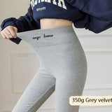 Wjczt High Waist Warm Leggings Add Cotton Autumn Winter Slim Knitting Casual Leggings Women Solid High Elasticity Pants