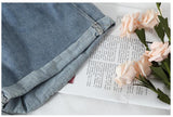 Wjczt New 2022 High Waist Denim Shorts Women Casual Loose Ladies Fashion Plus Size Elastic Waist Wide Leg Short Jeans Female