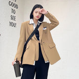 Wjczt Autumn Design Temperament Suit Jacket Women Loose Black Blazer Khaki Tailored Coat Korean Office Lady Overwear New