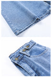 Wjczt New Summer Women High Waist Wide Leg Denim Shorts Casual Female Loose Fit Streetwear Solid Color Straight Jeans Shorts