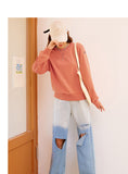 Wjczt Sweater Women Simple Collocation Solid Autumn New Loose Versatile Casual Fall Shoulder Sweater Girl