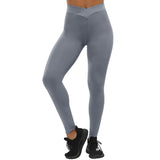 Wjczt Women Fitness Leggings Workout Push Up Leggings Sports Jegging Feamle Sexy V-Waist Legging Women