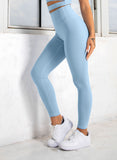 Wjczt High-Waist Breathable?Elastic Sports Tights Women's Fashion Casual Nude Fitness Sports Leggings Sports Fitness Pants