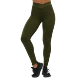 Wjczt Women Fitness Leggings Workout Push Up Leggings Sports Jegging Feamle Sexy V-Waist Legging Women