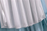 Wjczt Summer Stitching Cotton and Linen Skirt Elegant Elastic High Waist Ruffles Pleated All-match A Line Skirt Casual Beach Holiday