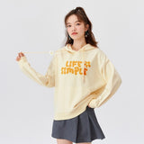 Wjczt Sweatshirt Women Simple And Cute 2021 Autumn Hoodie New Casual Fashion Letter Loose Hooded Pullover Top