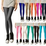 Wjczt New Spring Autume Solid Candy Neon Leggings for Women High Stretched Female Sexy Legging Pants Girl Clothing Leggins