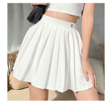 Wjczt Women Elegant Gothic Pleated Mini Skirts Elastics High Waist Embroidery Preppy Style A Line Skirt Casual Dance Skirt