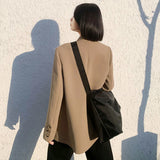 Wjczt Autumn Design Temperament Suit Jacket Women Loose Black Blazer Khaki Tailored Coat Korean Office Lady Overwear New
