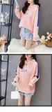 Wjczt Print Hoodie Sweatshirts Winter Loose Chic 2021 Ladies Pullovers Slim Autumn White Korean Hooded Jacket M-XXL