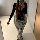 Wjczt Letter Print Women High Waist Sweatpants Loose Casual Streetwear Sportswear 2022 Autumn Winter Trousers Fitness