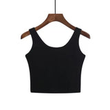 Wjczt 2022 Fashion Sexy Women Candy Colour Crop Tops Sleeveless Short Cotton Knitted Casual Tube Top Female Sleeveless Cropped Vest