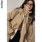 Wjczt 2022 Winter Parkas For Women Fur Collar Long Sleeve Thick Overcoats Female Clothing Fur Collar Outdoor Coats MX20D7235