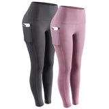 Wjczt Middle Waist Leggings With Pocket Elastic Women Leisure Type Push Up Leggings Women Gym Hip Fitness Pants