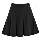 Wjczt Women 2022 Korean Harajuku Solid Pleated Skirt Casual High Waist Elastics Vintage Wild All-match Skirts for Girls Teenager