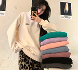 Wjczt Hoodie Women Winter Thicken Turtleneck Korean Loose Pullover Hoodies Female College Chic 8 Colors Pink Apricot Sweatshirt