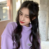 Wjczt Hoodie Women Winter Thicken Turtleneck Korean Loose Pullover Hoodies Female College Chic 8 Colors Pink Apricot Sweatshirt