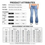 Wjczt Women Bootcut jeans Black Flared Causal Vintage Skinny Low Waist Bell Bottom Pnats Plus Size Solid Female Denim Trousers 6139