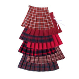 Wjczt Summer Women Pleated Skirts High Waist Female Mini Skirt Harajuku Preppy Style Ladies Plaid Skirts Sweet Girls Dance Mini Skirt