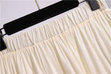 Wjczt Summer Stitching Cotton and Linen Skirt Elegant Elastic High Waist Ruffles Pleated All-match A Line Skirt Casual Beach Holiday