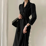 Wjczt French Vintage Women Graceful Long Oversize Coats 2021 Autumn Office Lady Chic Double Button Windbreaker Solid Outerwear Female