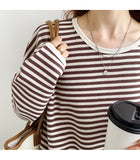 Wjczt Loose Long Sleeve Striped Hoodie Women Autumn O-Neck Casual Cotton Hoodies Sweatshirt Female Basic Korean Tops Harajuku