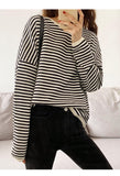 Wjczt Loose Long Sleeve Striped Hoodie Women Autumn O-Neck Casual Cotton Hoodies Sweatshirt Female Basic Korean Tops Harajuku