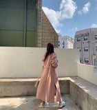Wjczt Coat Women's Medium and Long Style New High-end Loose Knee Length Korean Woolen Coat In Autumn Winter of  Coats for Women