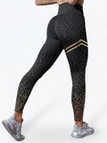 Wjczt Printing Sport Leggings Women High Waist Exercise Leggings Lady Gym Pants Fashion Golden Dots Fitness Sportswear Female