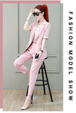 Wjczt 2022 Summer New French Elegant Women's Pants Suit Slim Jacket Office Blazer Casual Trousers Two-piece Set Female Tracksuit Set