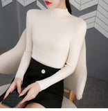 Wjczt Turtleneck Sweater Women Pullovers Fashion Basic Tops Women Solid Color Knitted Pullovers Long Sleeve Bottoming Knitt Sweater