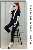 Wjczt 2022 Summer New French Elegant Women's Pants Suit Slim Jacket Office Blazer Casual Trousers Two-piece Set Female Tracksuit Set