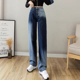 Wjczt Chic High Waist Loose Woman Jeans Casual Gradient Color Wide Leg Pants Women Long Trousers Spring Femme Denim Pants