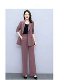 Wjczt Korean Version High Sense Temperament Professional Suit Elegant Woman 2022 Spring New Style Suit Wide Leg Pants Two-piece Set