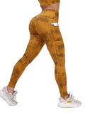 Wjczt Sport Leggings Women High Waist Fitness Leggings With Pockets Seamless Gym Leggings Women Gym Clothing