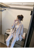 Wjczt Korean Style New Pink Elegant Women's Pants Suit Fashion Loose Jacket Trousers Two-piece Set Female Office Blazer Tracksuit