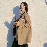 Wjczt Autumn Design Temperament Suit Jacket Women Loose Black Blazer Khaki Tailored Coat Korean Office Lady Overwear New